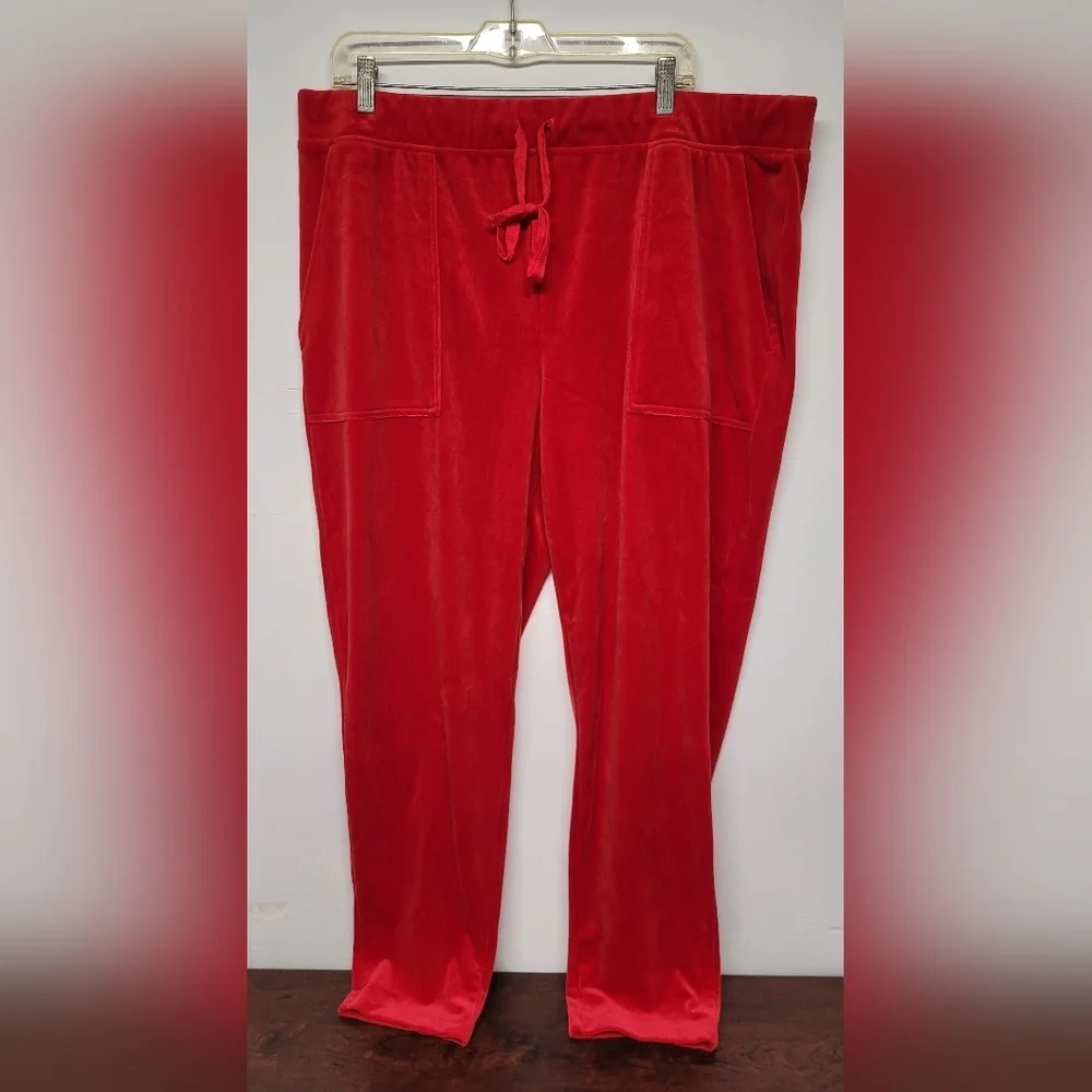 Time And Tru XXL Super Ultra Soft velour Red Comfort Pants NWOT